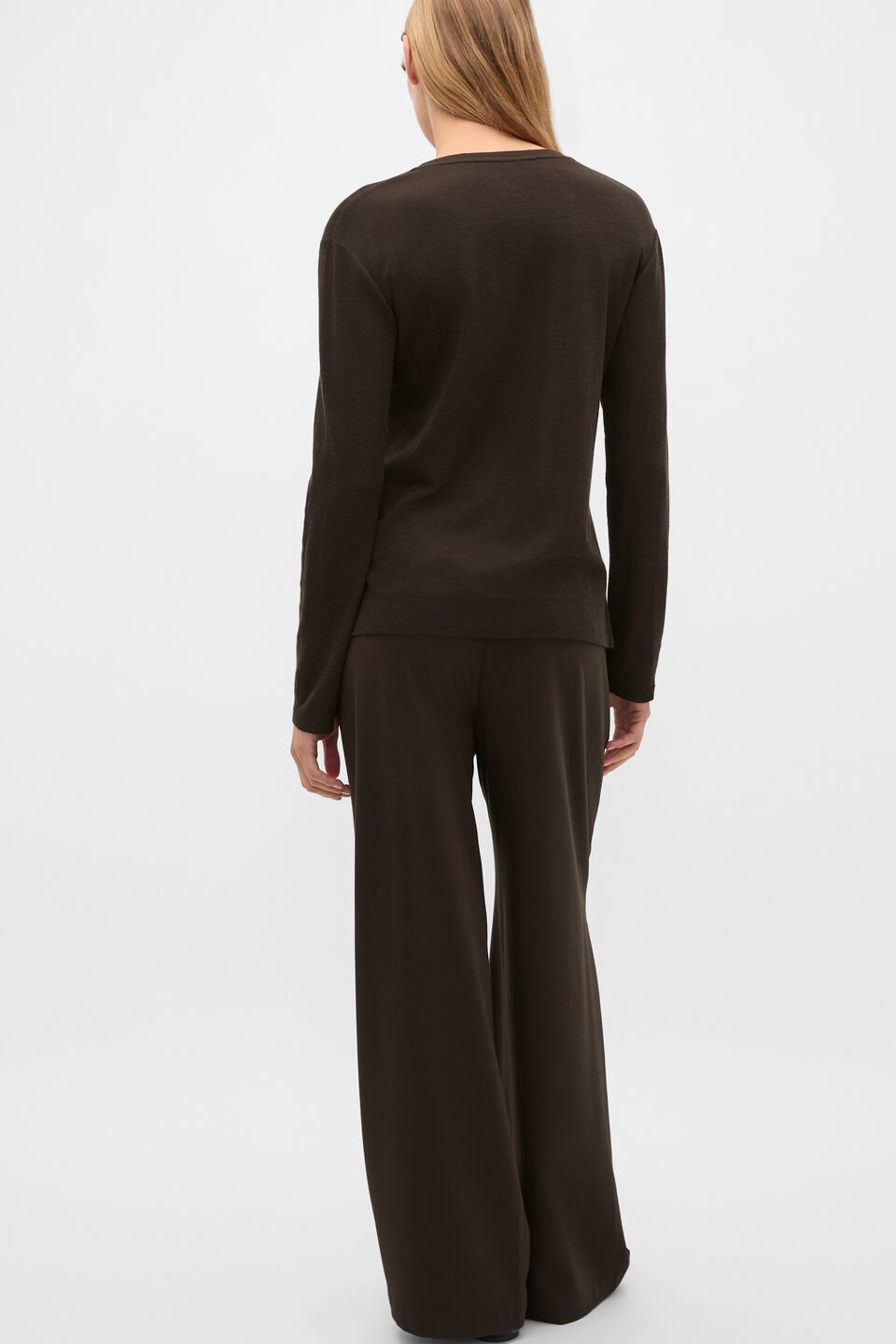 Elasticated Straight Leg Pant  Coffee Bean
