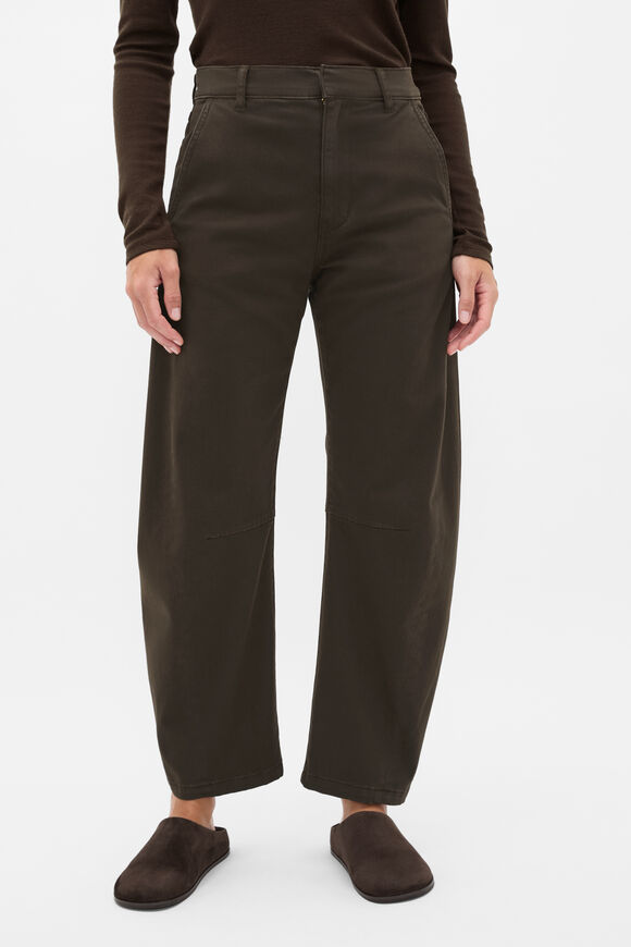 Twill Cotton Tapered Pant  Coffee Bean  hi-res