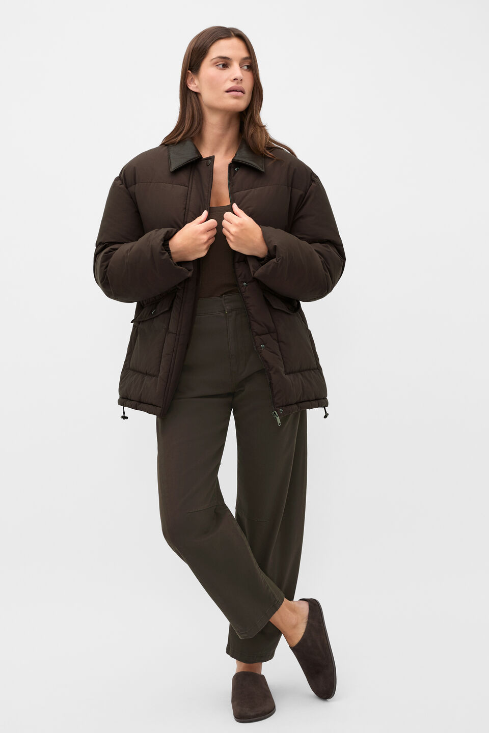 Twill Cotton Tapered Pant  Coffee Bean