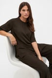 Textured Satin Oversized Tee  Coffee Bean  hi-res
