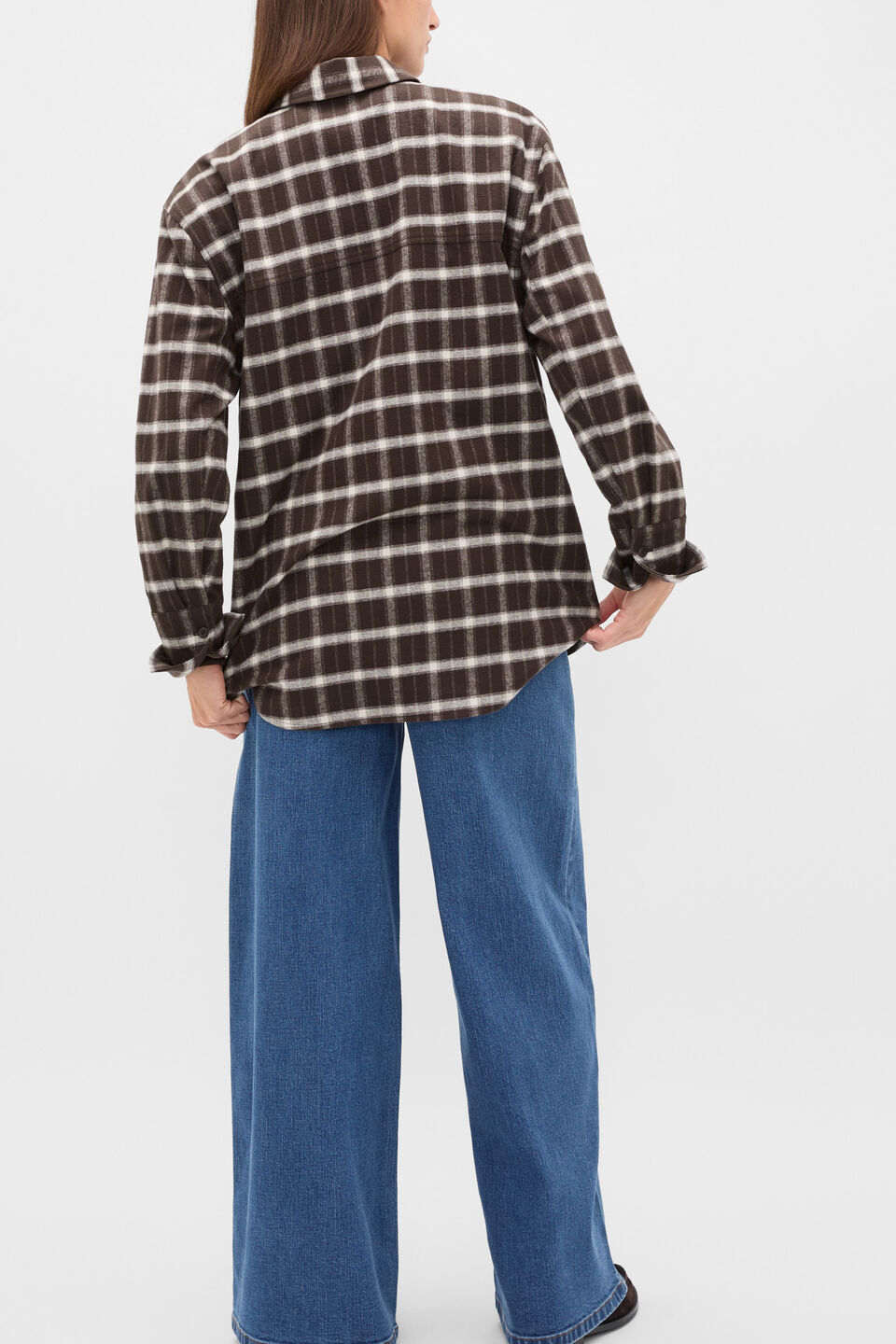 Relaxed Check Shirt  Coffee Bean Check