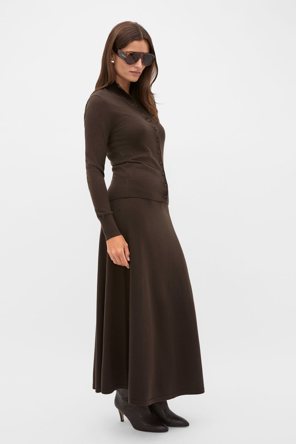 Wool Blend Layering Knit  Coffee Bean