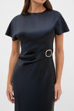 Satin Draped Column Dress  Twilight Blue  hi-res