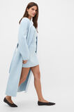 Wool Blend Minimalist Coat  Soft Blue Marle  hi-res