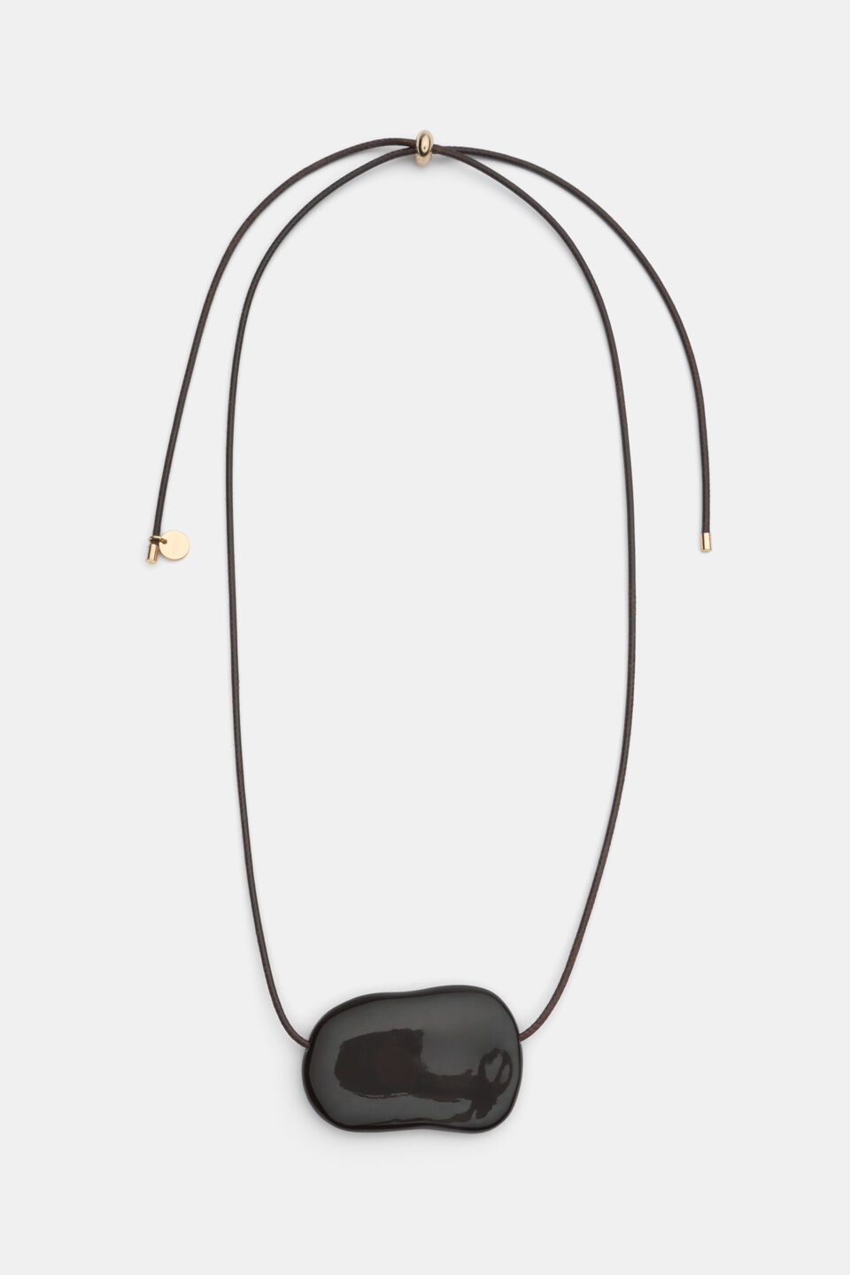 Cord Pebble Necklace  Coffee Bean