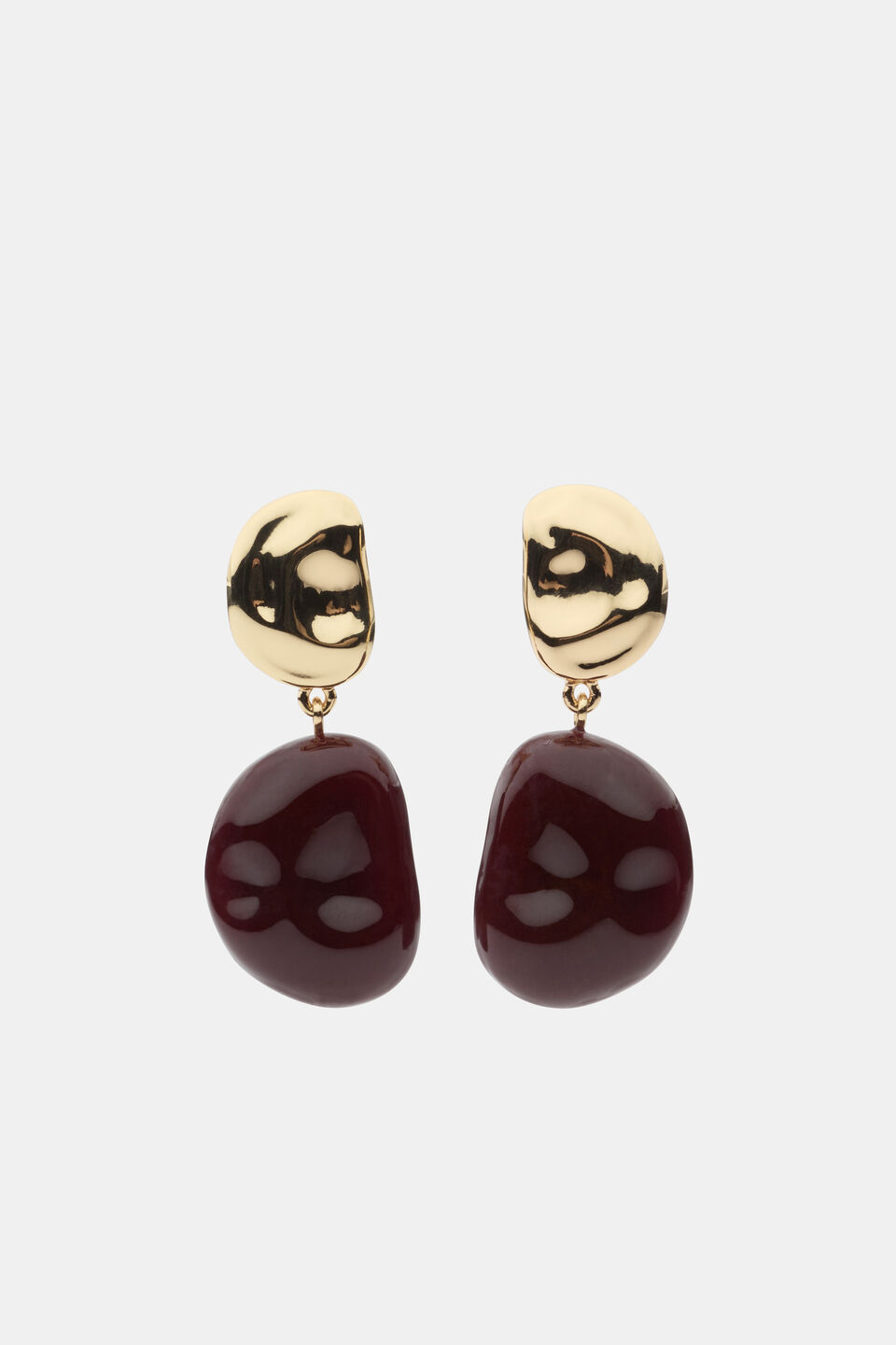 Pebble Drop Earring  Plum Red