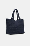 Woven Textured East West Tote  Twilight Blue  hi-res