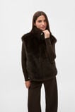 Faux Fur Zip Through Vest  Coffee Bean  hi-res