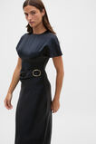 Satin Draped Column Dress  Twilight Blue  hi-res