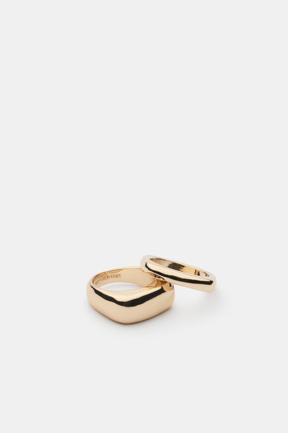 Square Ring Set  Gold  hi-res