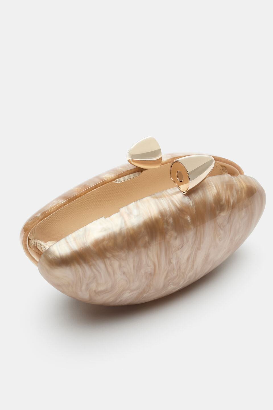 Acrylic Hardcase Clutch  Sandstone