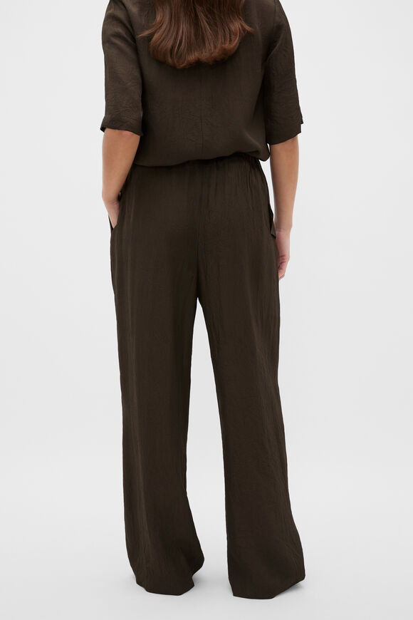 Textured Satin Straight Leg Pant  Coffee Bean  hi-res
