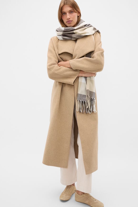 Check Scarf  Coffee Bean Multi  hi-res