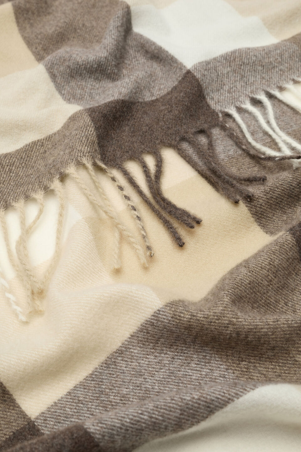 Check Scarf  Coffee Bean Multi