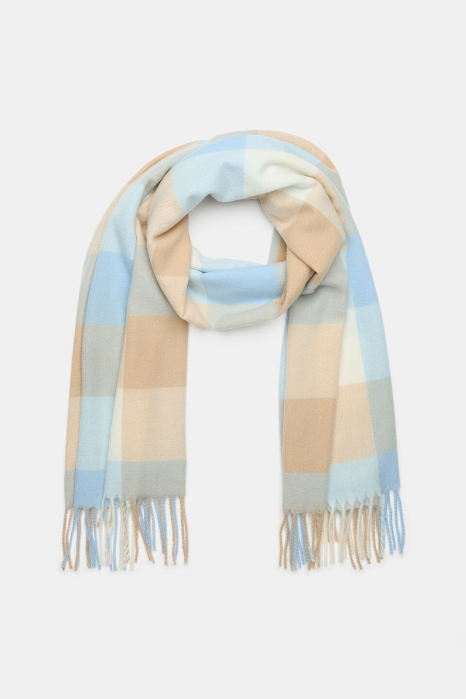 Check Scarf  Soft Blue Multi