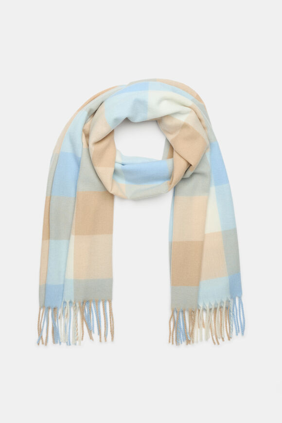 Check Scarf  Soft Blue Multi  hi-res