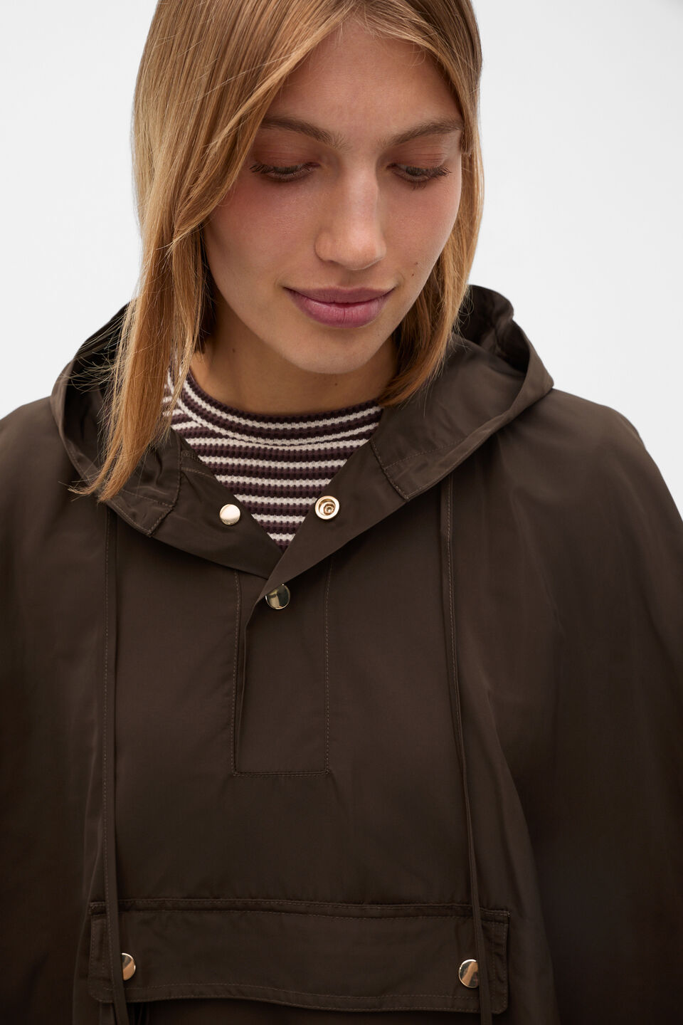 Packable Rain Poncho  Coffee Bean