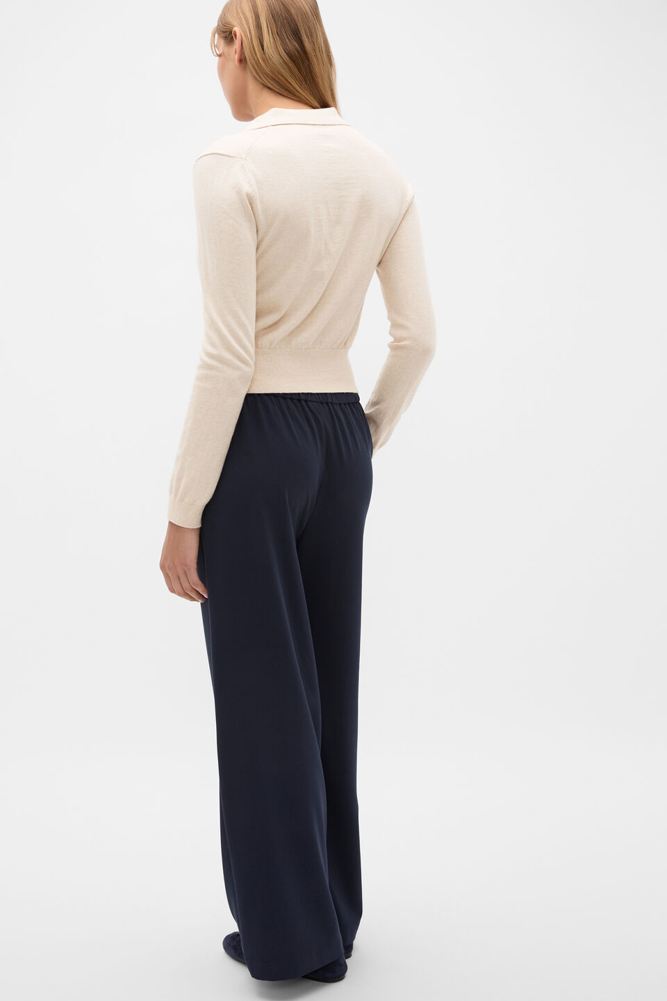 Elasticated Straight Leg Pant  Twilight Blue