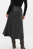 Leather Midi Split Front Skirt  Black  hi-res