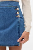 Denim Wrap Mini Skirt  Mid Indigo Denim  hi-res