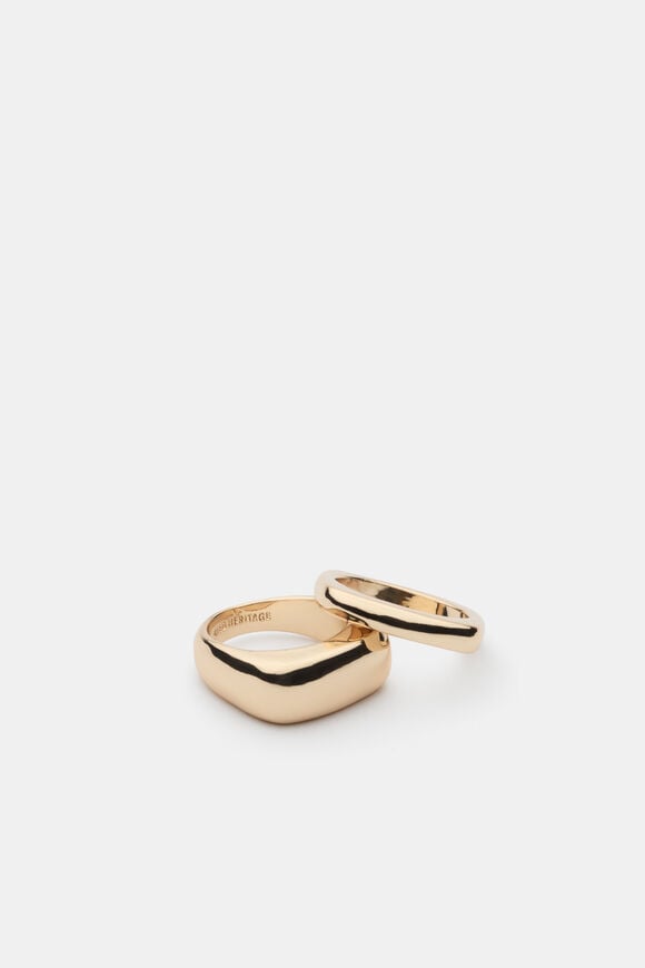 Square Ring Set  Gold  hi-res