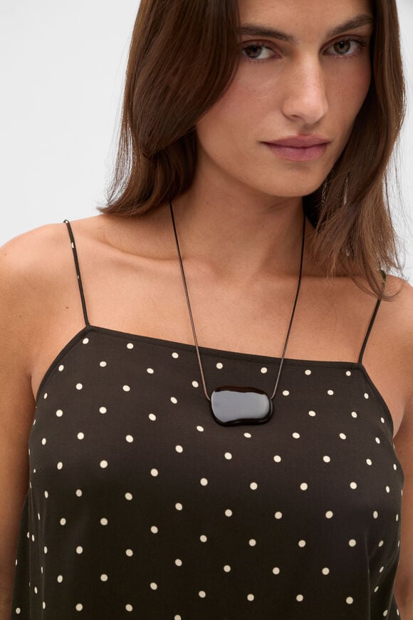 Cord Pebble Necklace  Coffee Bean  hi-res