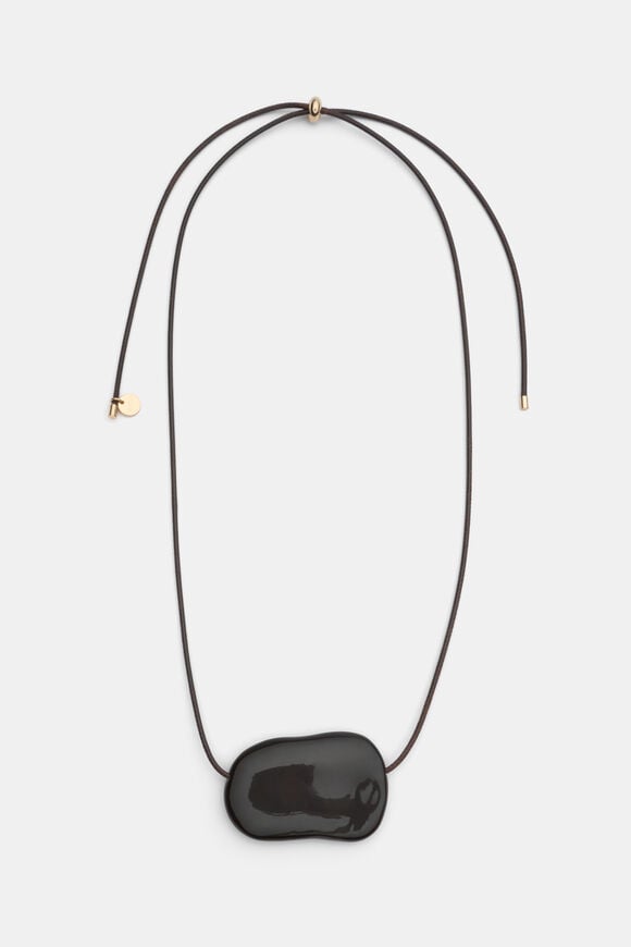 Cord Pebble Necklace  Coffee Bean  hi-res