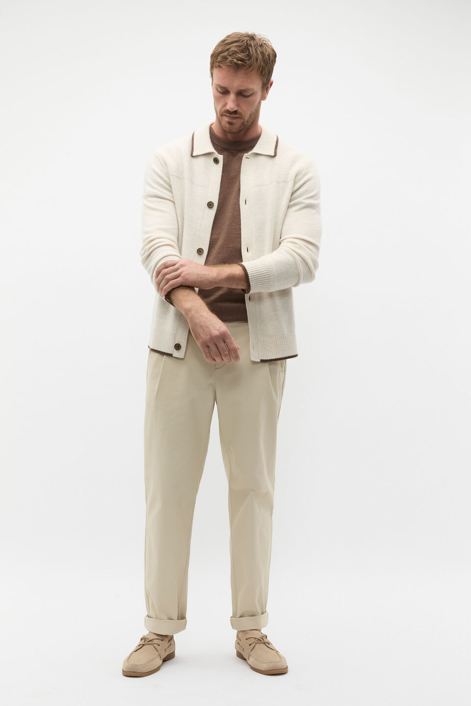 Textured Cardigan  Cool Stone Marle