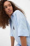 Textured Satin Collared Popover  Arctic Blue  hi-res