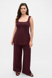 Linen Longline Waisted Top  Plum Red  hi-res