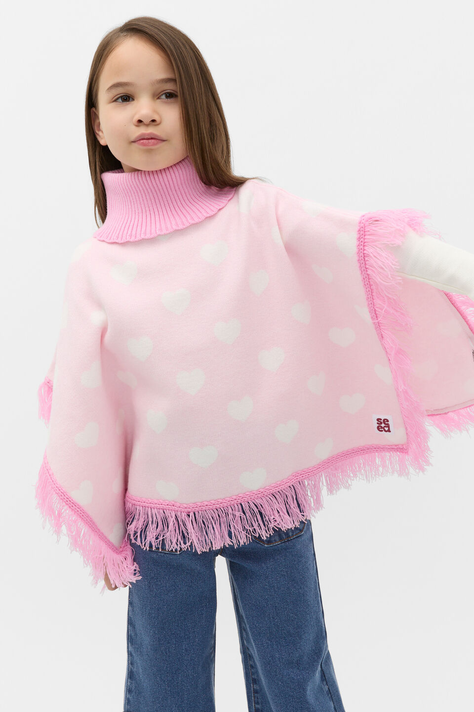 Heart Poncho  Pink Lemonade
