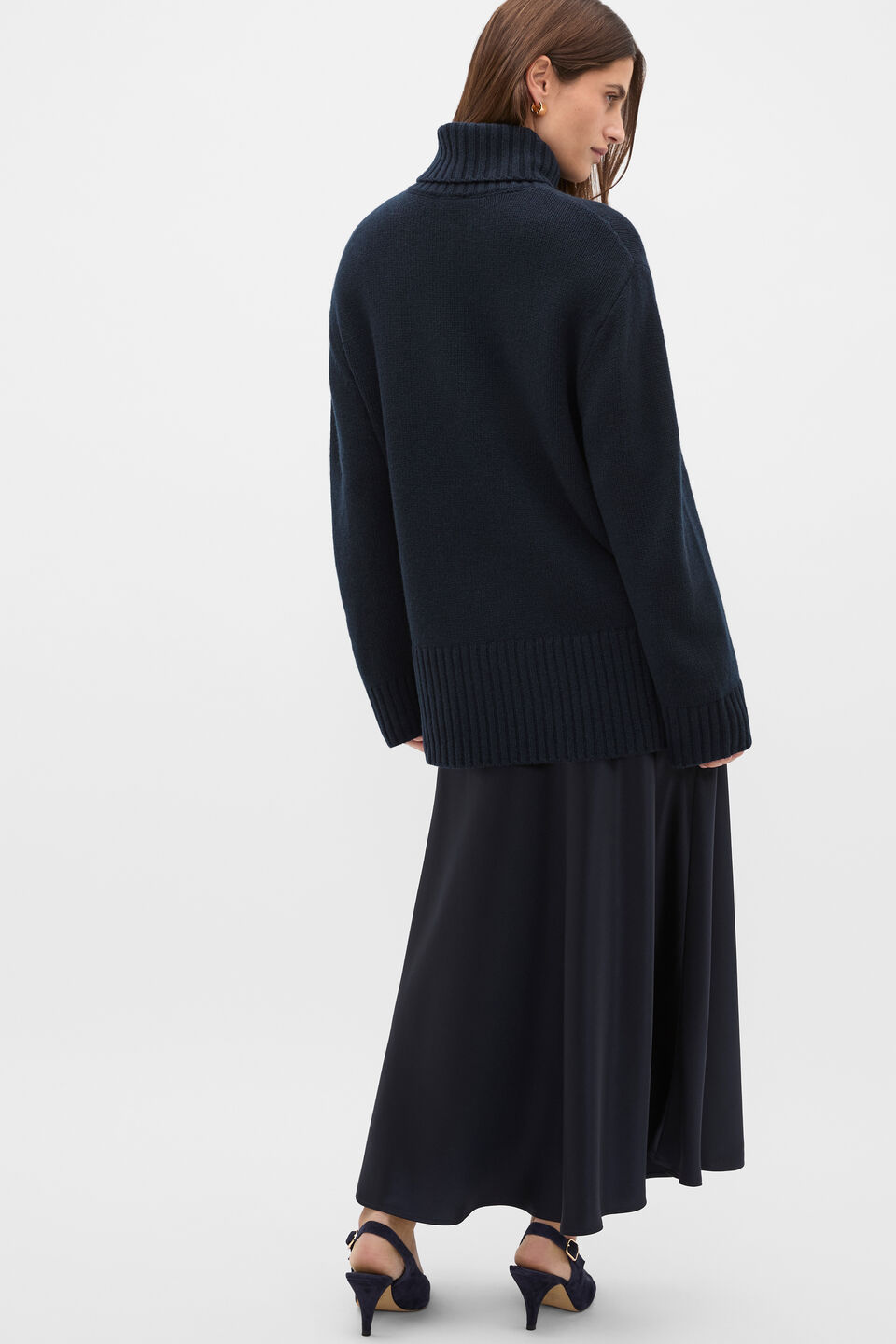 Australian Merino Oversized Roll Neck  Twilight Blue