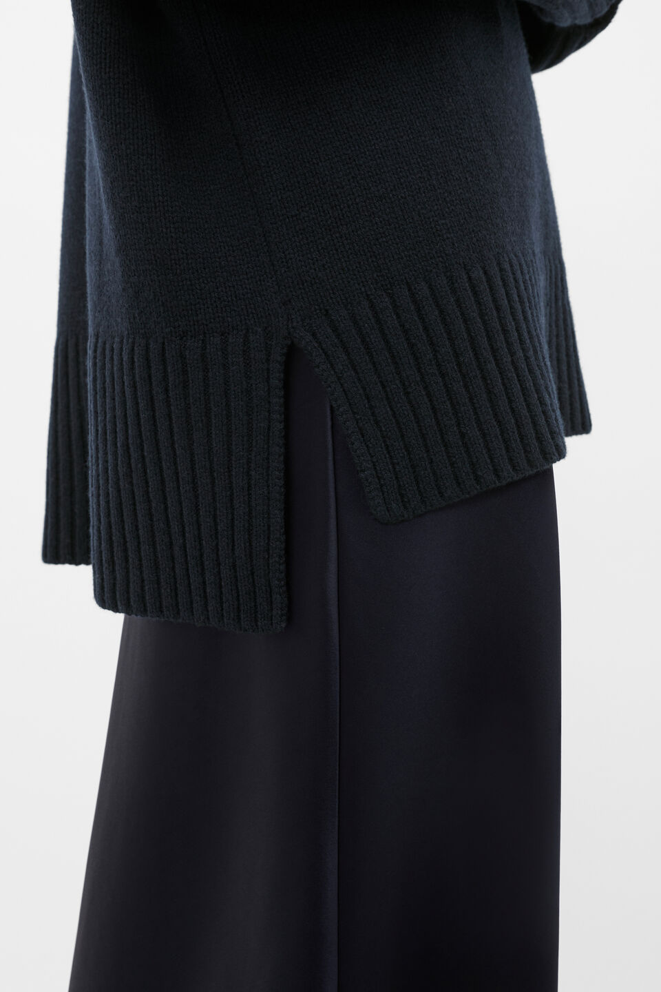 Australian Merino Oversized Roll Neck  Twilight Blue