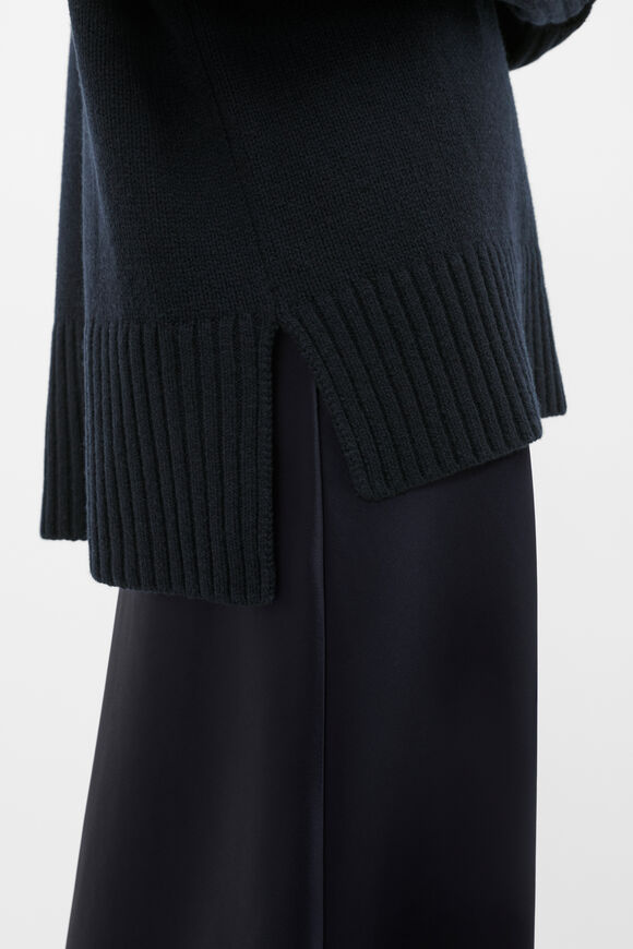 Australian Merino Oversized Roll Neck  Twilight Blue  hi-res