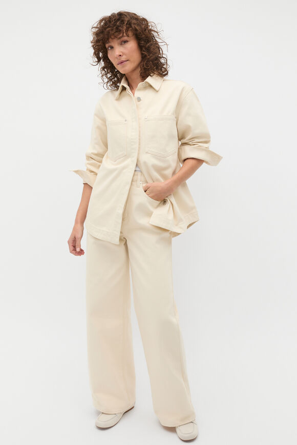 Denim Yoke Detail Shirt  Tofu  hi-res