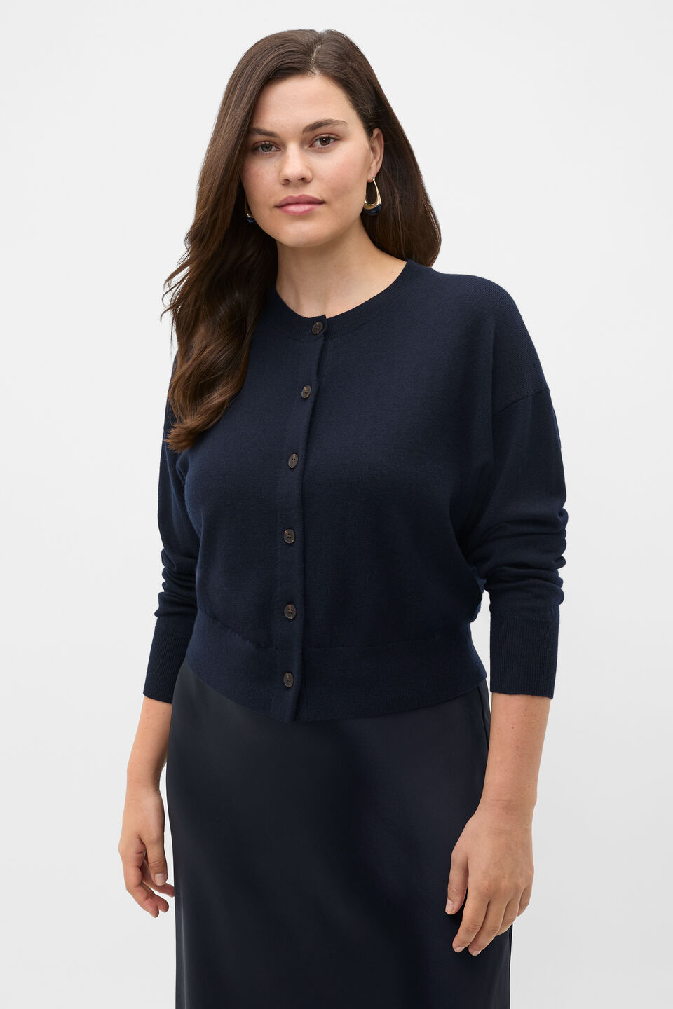 Australian Merino Relaxed Cardigan  Twilight Blue