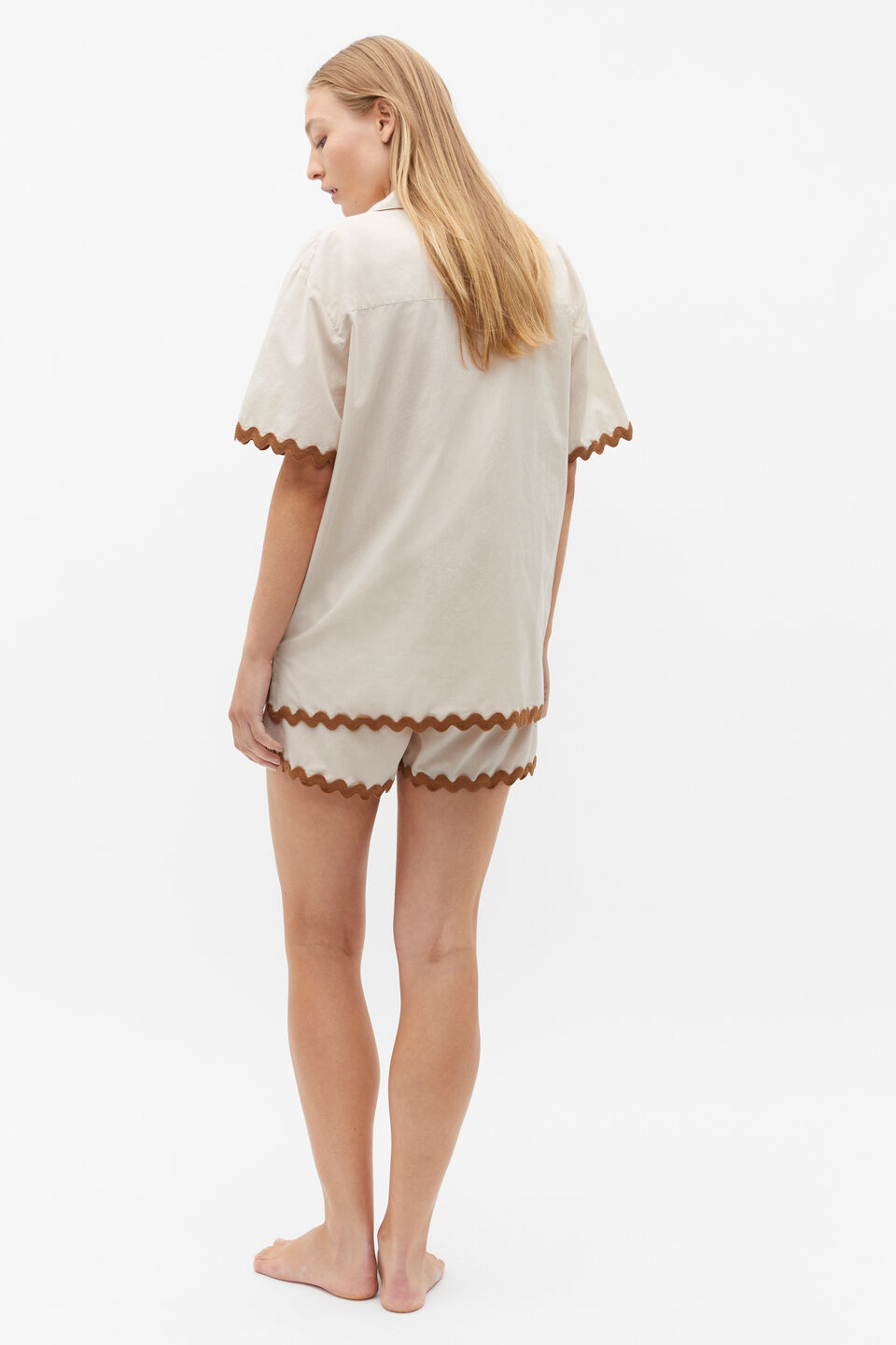 Wavy Shirt and Short PJ Set  Frappe