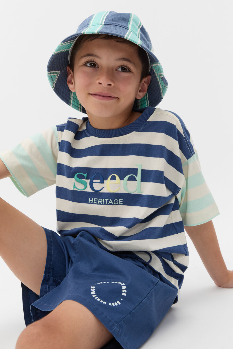 Wide Stripe Bucket Hat  Multi