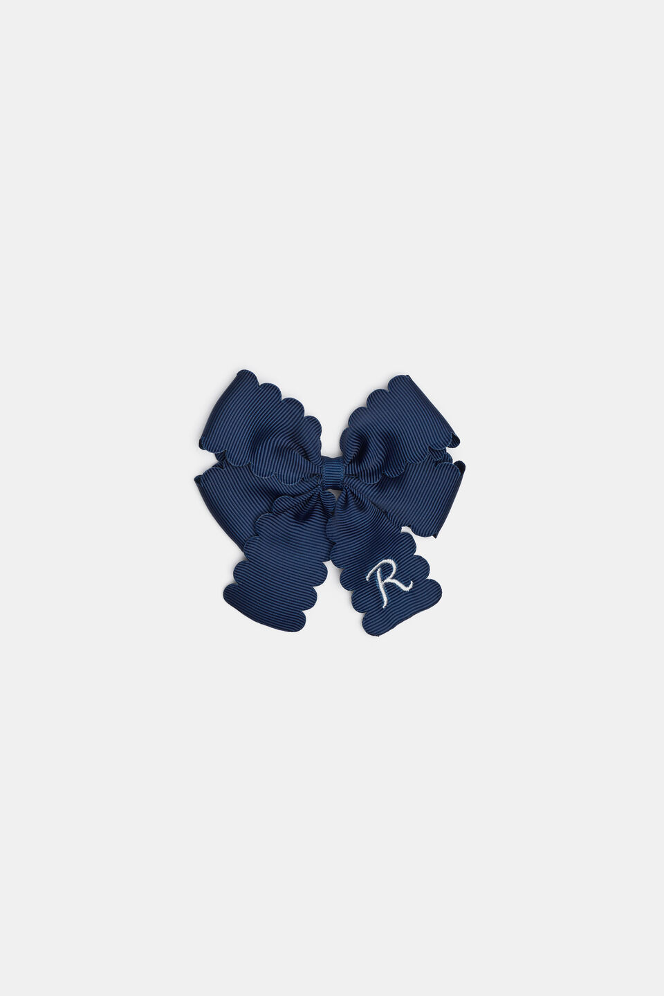 Grosgrain Initial Bow Duck Clip  R