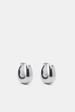 Mini Oval Hoop Earring  Silver  hi-res