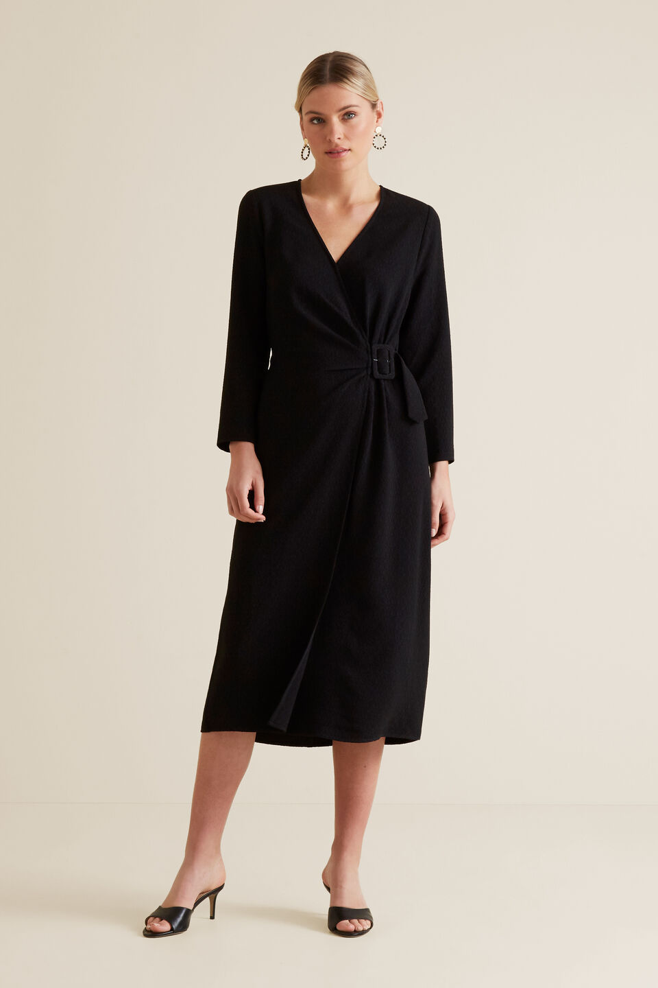 Buckle Wrap Dress  