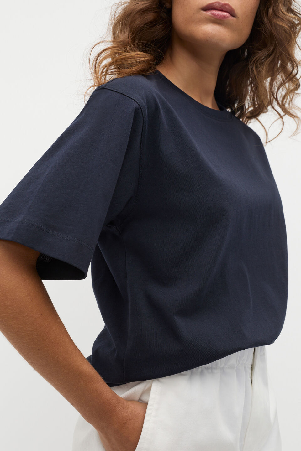 Oversized Longline Tee  Twilight Blue