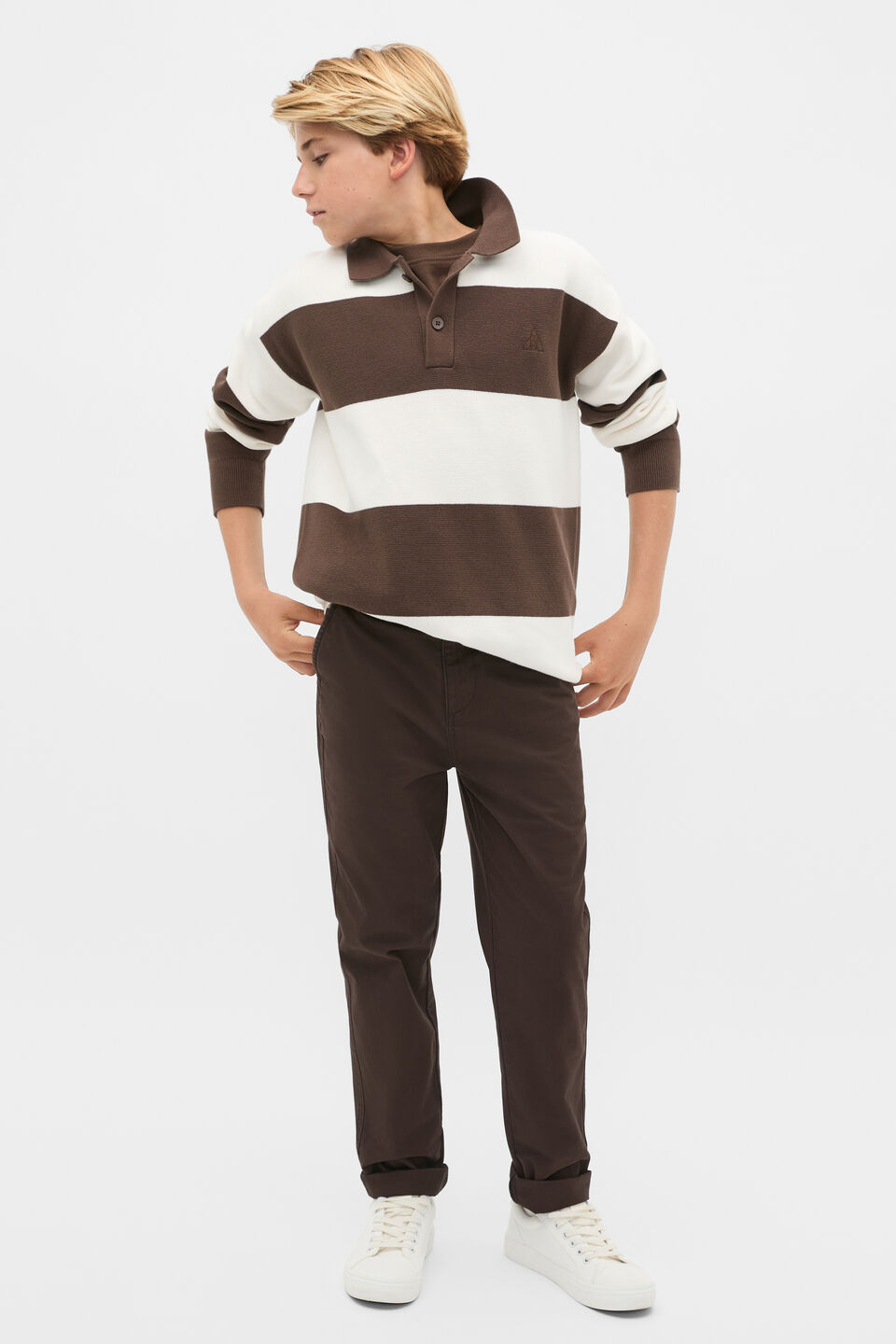 Stripe Rugby Knit  Chocolate