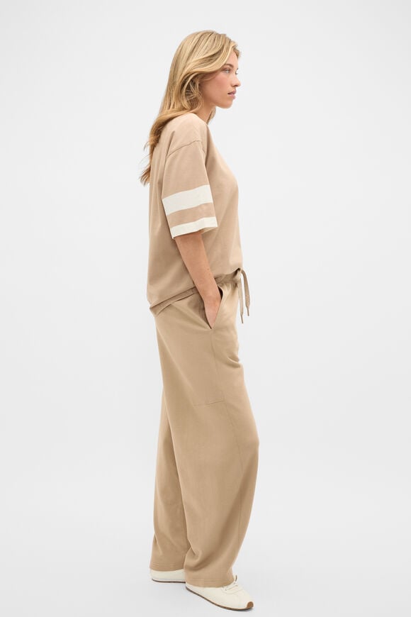 MD Cotton Contrast Boyfriend Tee  Sandstone  hi-res