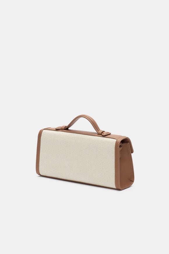Textured Fabric Clutch  Toffee  hi-res