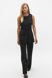 Longline Boat Neck Knit Vest  Black  hi-res