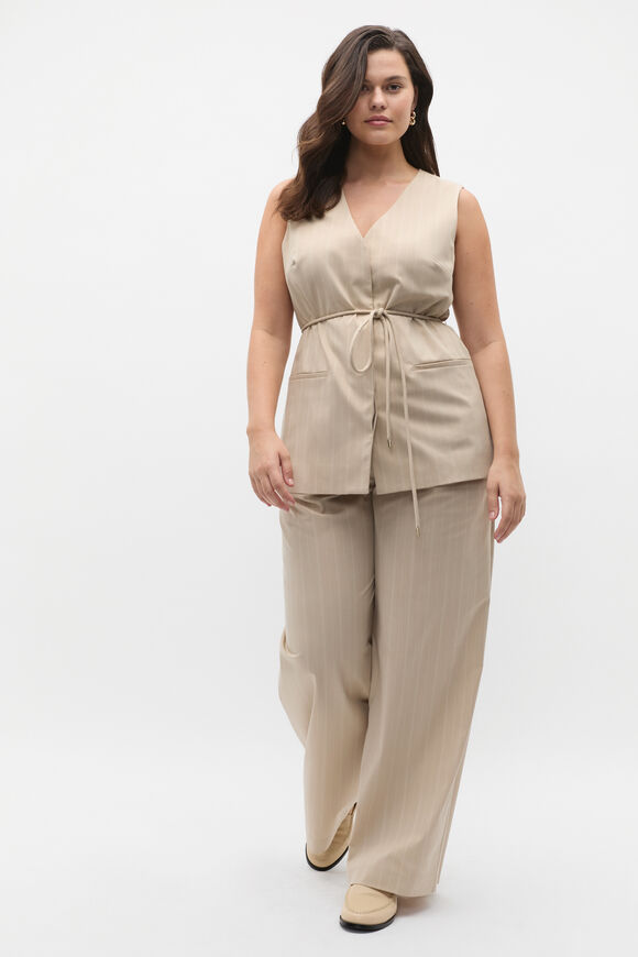 Pinstripe Vest  Latte Pinstripe  hi-res