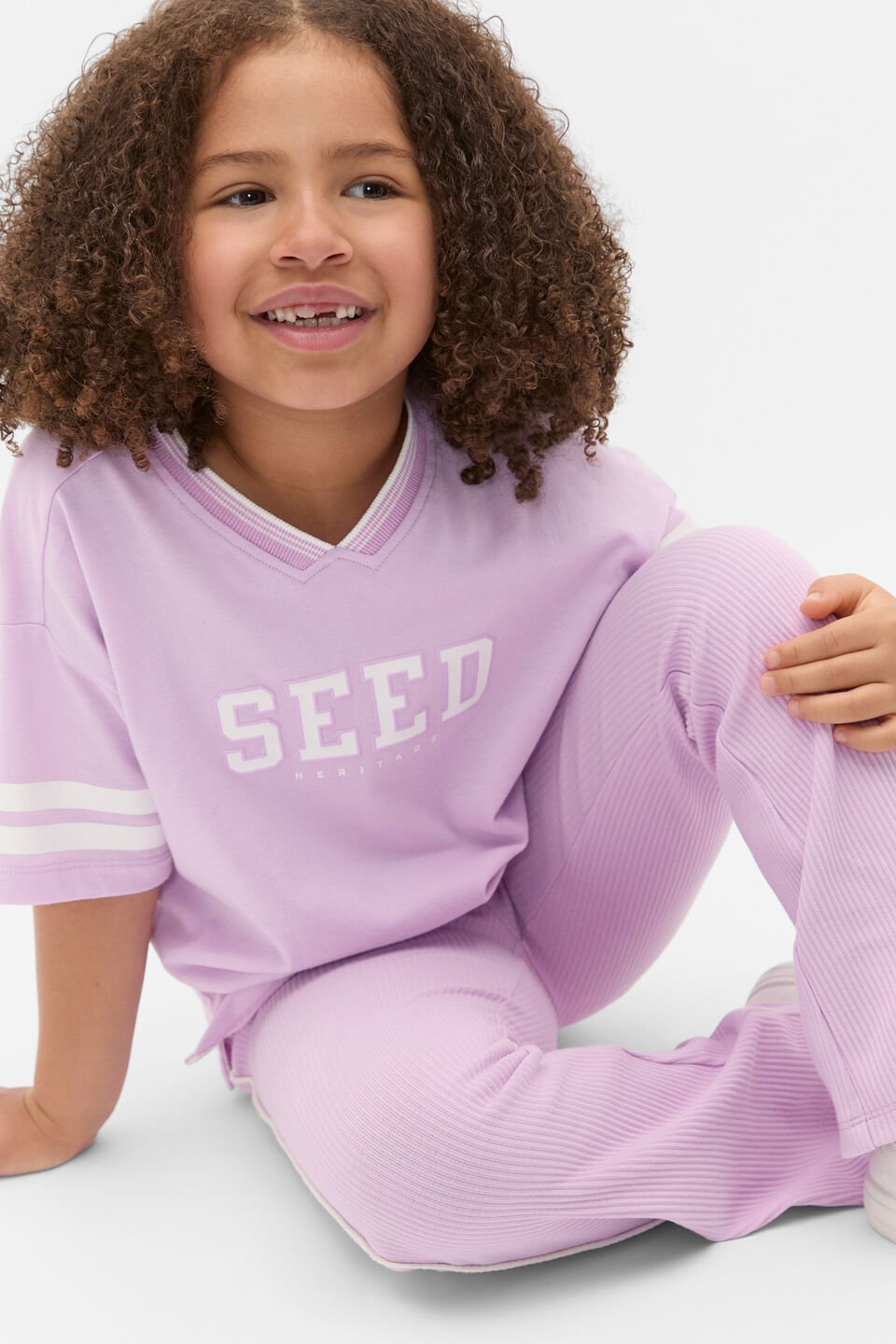 Sports Stripe Logo Tee  Orchid