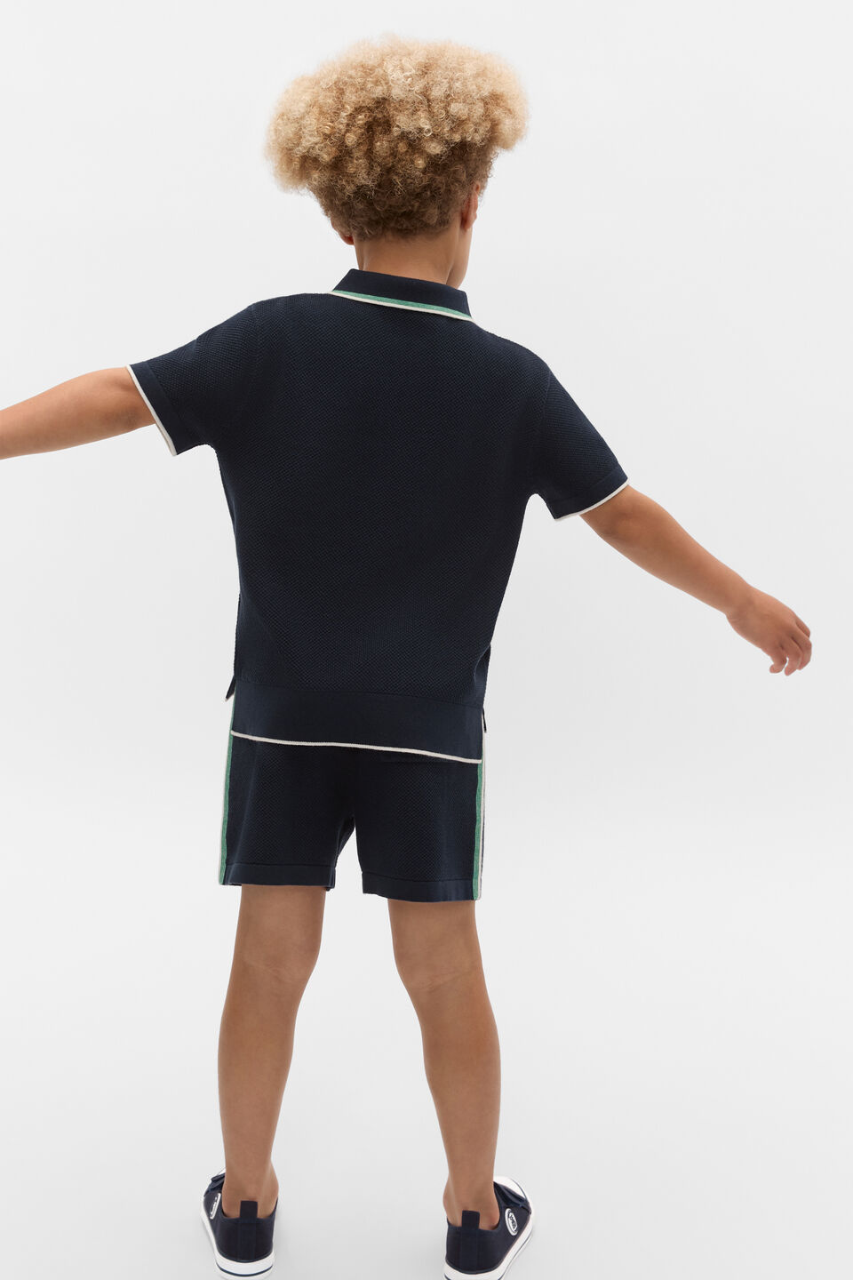Knit Sports Polo  Midnight Blue