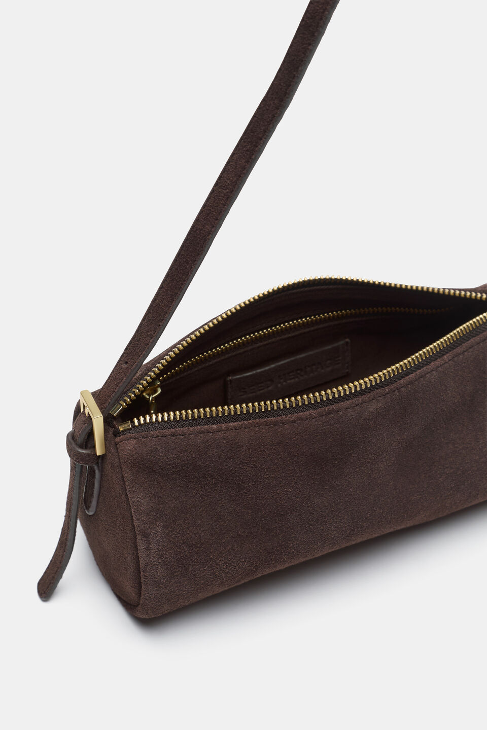 Suede Pouch Shoulder Bag  Chocolate